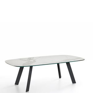 Midj - alexander - table en céramique plateau tonneau 250 - Table De Repas Ovale