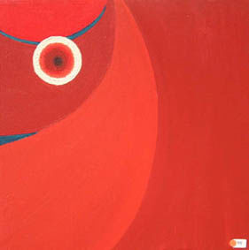Deborah King - red circle 01 - Huile Sur Toile Et Huile Sur Panneau