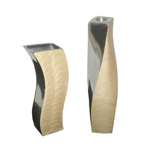 WHITE LABEL - vase design et soliflore spirale métalisés - Vase Décoratif
