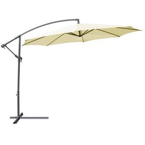 WHITE LABEL - parasol déporté de 3,5 m beige + housse - Parasol Excentré