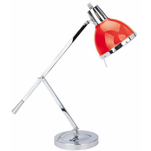 SEYNAVE - cynthia - lampe à poser rouge/chrome | lampe à pos - Lampe De Bureau