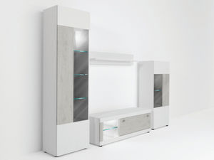 WHITE LABEL - meuble tv courtney - Meuble Tv Hi Fi