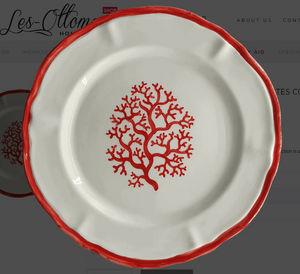 Assiette plate blanche motif branches Fiorira un Giardino - La déco 2B