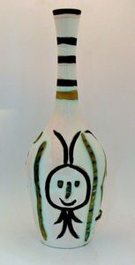 SYLVIA POWELL DECORATIVE ARTS - bouteille engrave - Vase Décoratif