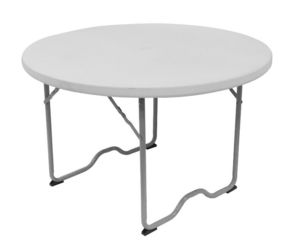 GECKO - table ronde pliante en résine blanche 115x73,5cm - Table Pique Nique