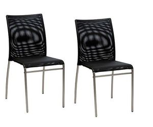 WHITE LABEL - lot de 2 chaises matrix design noir - Chaise
