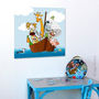 Tableau décoratif enfant-SERIE GOLO-Toile imprimée drôles de moussaillons 60x60cm