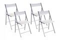Chaise pliante-WHITE LABEL-BELFORT Lot de 4 chaises pliantes blanc