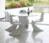 Table de repas ronde-WHITE LABEL-Table ronde de repas design TULIPE laquée blanc 12