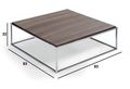 Table basse carrée-WHITE LABEL-Table basse carré MIMI  noyer