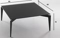 Table basse carrée-WHITE LABEL-Table basse TOBIAS design en verre trempé noir