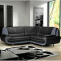 Canapé modulable-WHITE LABEL-Canapé d?angle design en simili cuir noir et gris