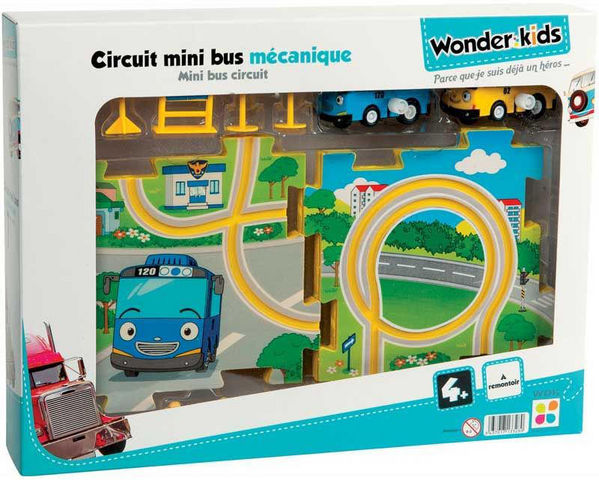 WONDER KIDS - Voiture miniature-WONDER KIDS-Circuit et véhicules mini bus mécanique à remontoi