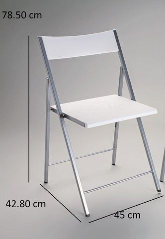 WHITE LABEL - Chaise pliante-WHITE LABEL-BELFORT Lot de 4 chaises pliantes blanc