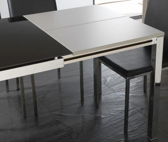 WHITE LABEL - Table de repas rectangulaire-WHITE LABEL-Table repas extensible MAJESTIC 130 x 80 cm  et ac
