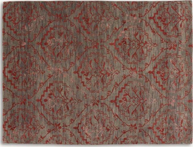 WHITE LABEL - Tapis contemporain-WHITE LABEL-BASANTI Tapis laine rouge taupe 170x240 cm