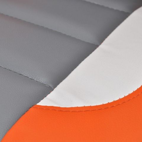 WHITE LABEL - Fauteuil de bureau-WHITE LABEL-Fauteuil de bureau sport cuir orange/gris