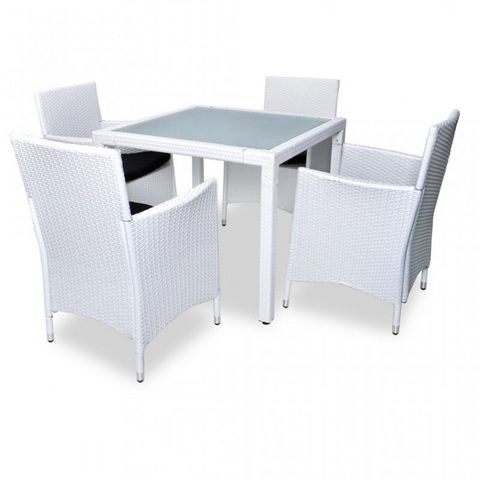 WHITE LABEL - Salle à manger de jardin-WHITE LABEL-Salon de jardin avec table + 4 chaises