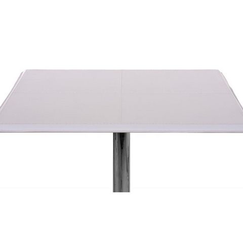 WHITE LABEL - Mange debout-WHITE LABEL-Table haute de bar avec repose-pied blanc
