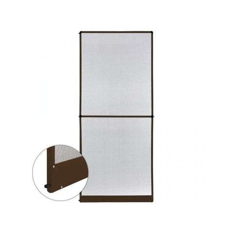 WHITE LABEL - Moustiquaire de fenêtre-WHITE LABEL-Moustiquaire pour porte cadre fixe en aluminium 95x210 cm blanc