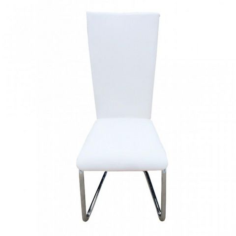 WHITE LABEL - Chaise-WHITE LABEL-8 Chaises de salle a manger blanches