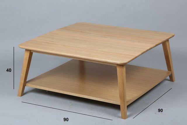 WHITE LABEL - Table basse carrée-WHITE LABEL-Table basse OLGA en chêne massif