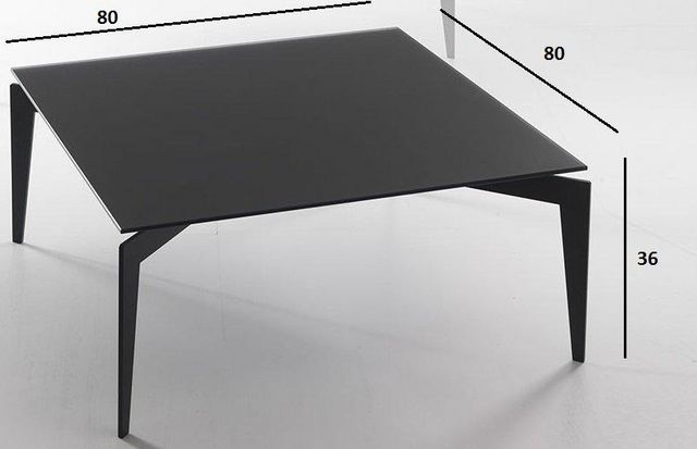 WHITE LABEL - Table basse carrée-WHITE LABEL-Table basse TOBIAS design en verre trempé noir