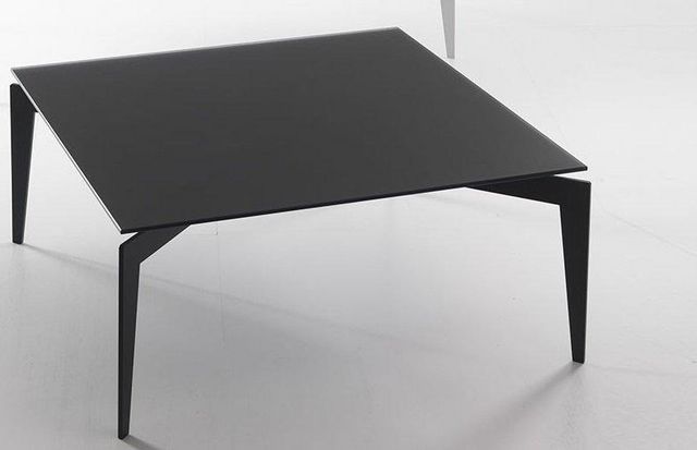 WHITE LABEL - Table basse carrée-WHITE LABEL-Table basse TOBIAS design en verre trempé noir