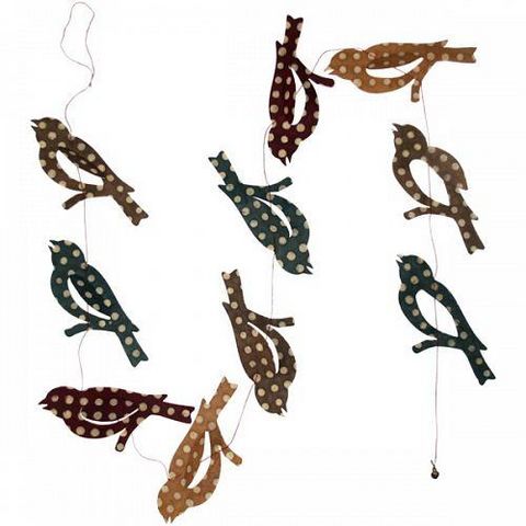 Lamali - Guirlande-Lamali-Guirlande oiseaux colorées motifs pois Zen