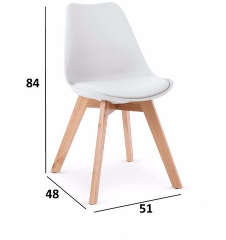WHITE LABEL - Chaise-WHITE LABEL-Lot de 4 chaises OSLO design scandinave piétement 