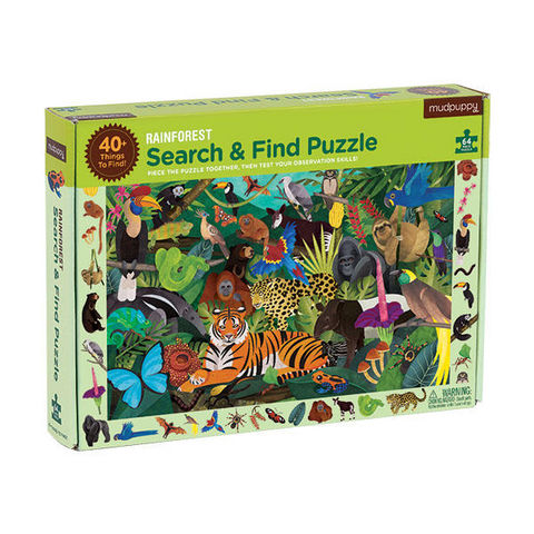 BERTOY - Puzzle enfant-BERTOY-Search & Find Puzzle Rainforest