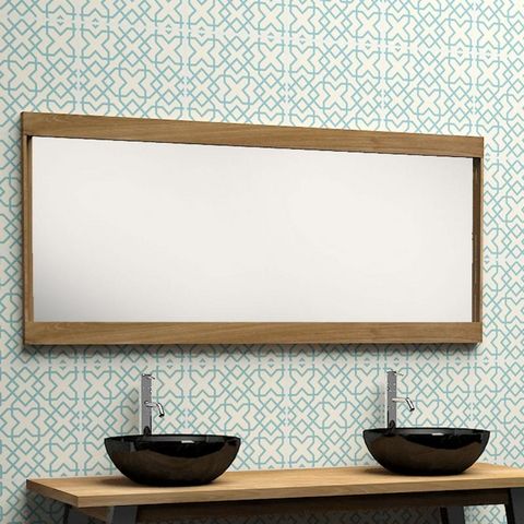 BOIS DESSUS BOIS DESSOUS - Miroir de salle de bains-BOIS DESSUS BOIS DESSOUS-Miroir en bois de teck 150