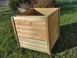 Sauvegarde58 - composteur 900 litres en pin traité 90x100x90cm - Compost Bin