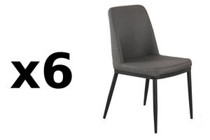 WHITE LABEL - lot de 6 chaises links design tissu graphite - Chair