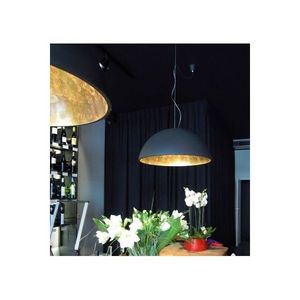 Gesso - suspension coupole noir/or - Hanging Lamp