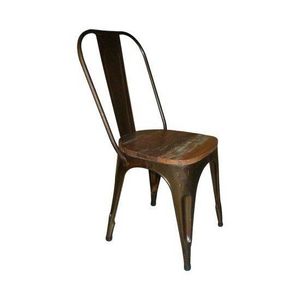 WHITE LABEL - chaise vintage annata en acier vieilli - Chair