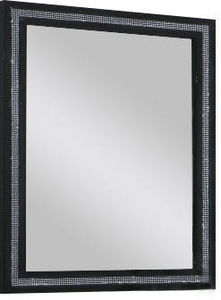 WHITE LABEL - miroir noir ultra design avec strass ultra brillan - Mirror