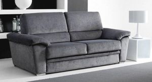 WHITE LABEL - ego canapé grand confort microfibre taupe converti - Sofa Bed