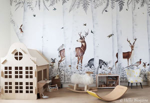 Les Dominotiers - woody chesnut - Children's Wallpaper