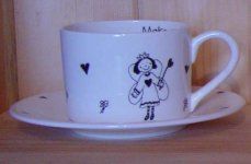 Bee Taylor Ceramics - straight teacup and saucer - Tea Cup