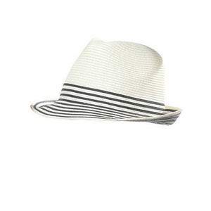 WHITE LABEL - chapeau trilby mixte paille pliable uni avec rayur - Hat
