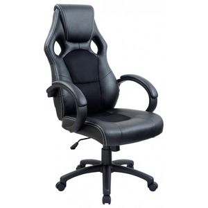 WHITE LABEL - fauteuil de bureau sport cuir noir - Executive Armchair