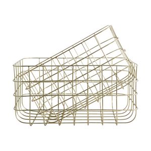 BOIS DESSUS BOIS DESSOUS - set de panier en métal doré effet grillage - Storage Basket