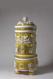 Pugi Ceramiche - augusta senape – art.1628 - Wood Burning Stove