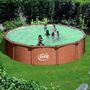 Frame swimming pool-GRE-Piscine ronde aspect bois Mauritius 550 x 132 cm