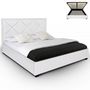 Storage bed-WHITE LABEL-Lit-coffre + sommier Lemnos - Blanc