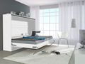 Fold Away bed-WHITE LABEL-Armoire lit LINEA transversale façade BLANC MAT, c