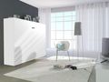 Fold Away bed-WHITE LABEL-Armoire lit LINEA transversale façade BLANC MAT, c