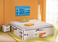 Double bed with drawers-WHITE LABEL-Lit multi rangement TILL en pin massif blanc couch