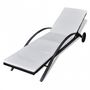 Garden Deck chair-WHITE LABEL-Transat de jardin relax noir